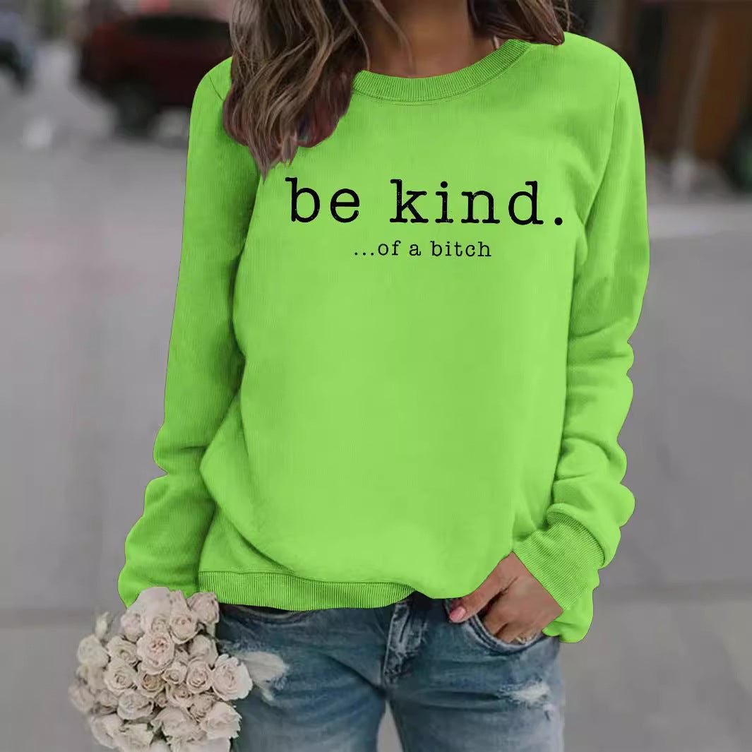 Women's Casual Printed Round Neck Pullover Hoodie