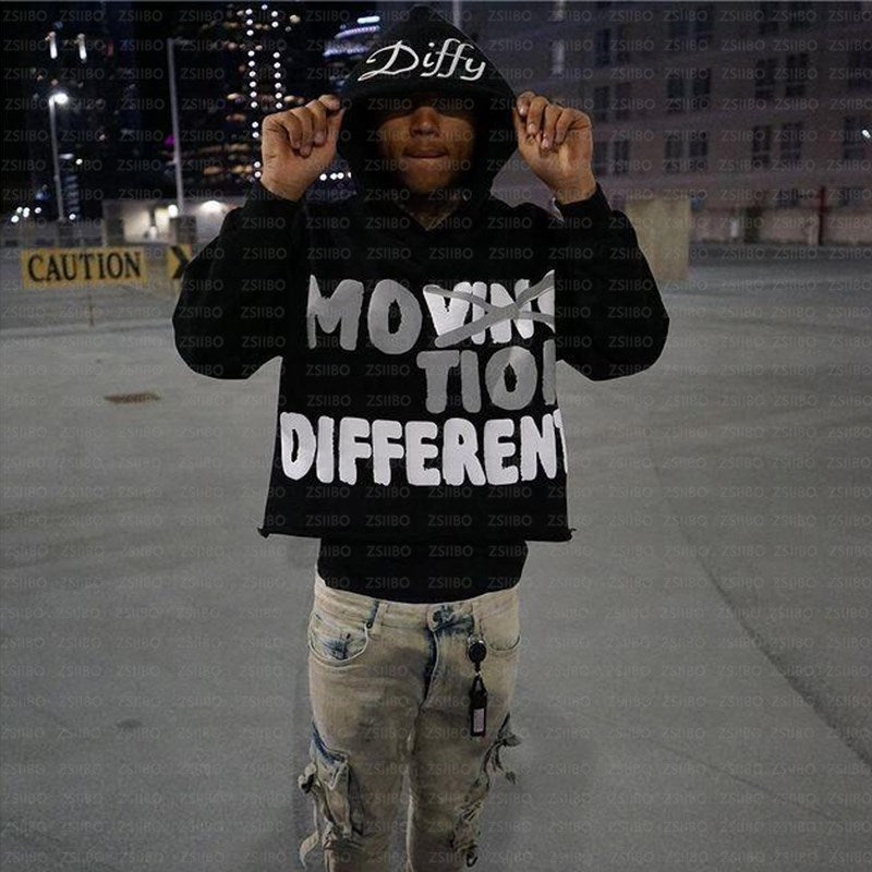 Gothic Letter Print Hip Hop Oversized Hoodie