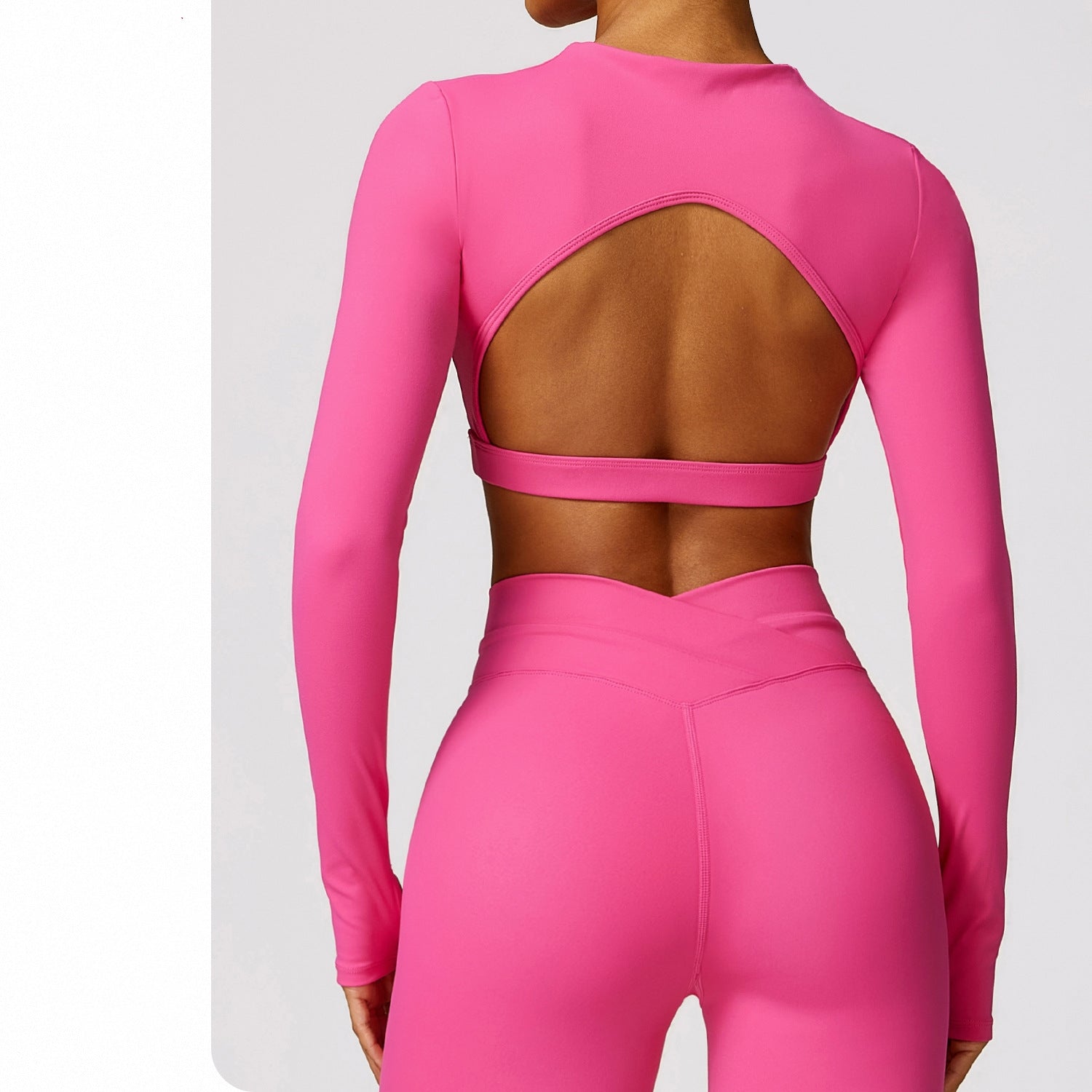 Long-Sleeve Backless Yoga Top for Fitness & Running