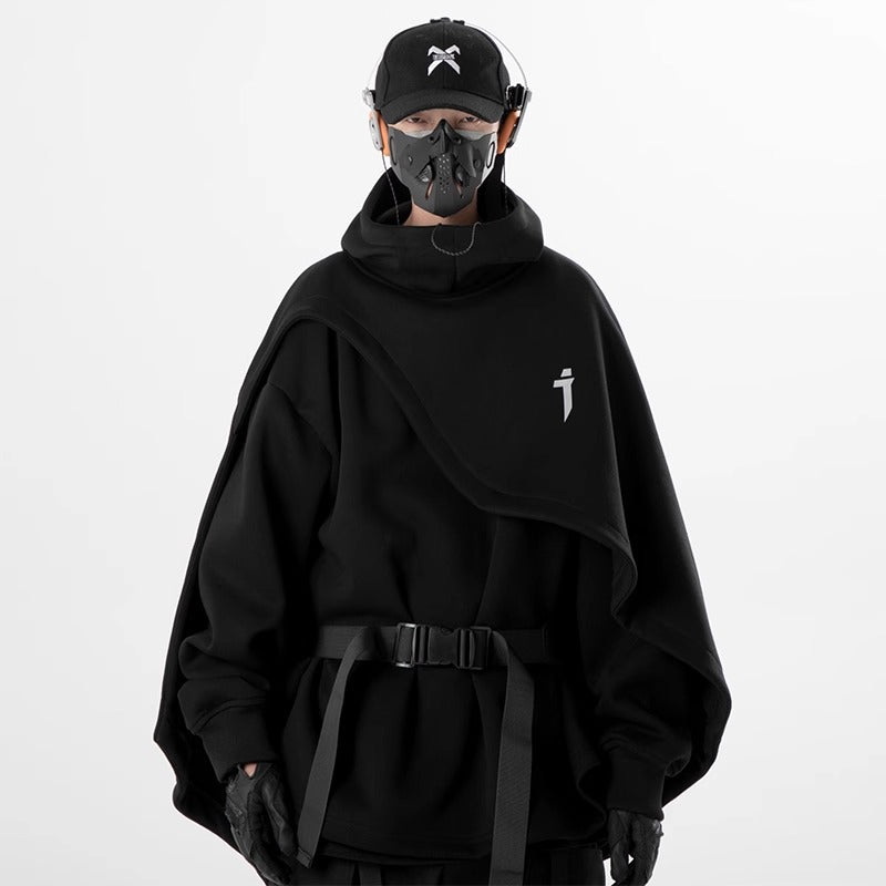 Men's Retro Mechanical Turtleneck Cape Sweater
