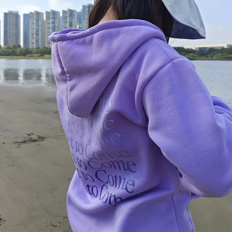 Purple Zip-Up Hoodie Sweatshirt for Women
