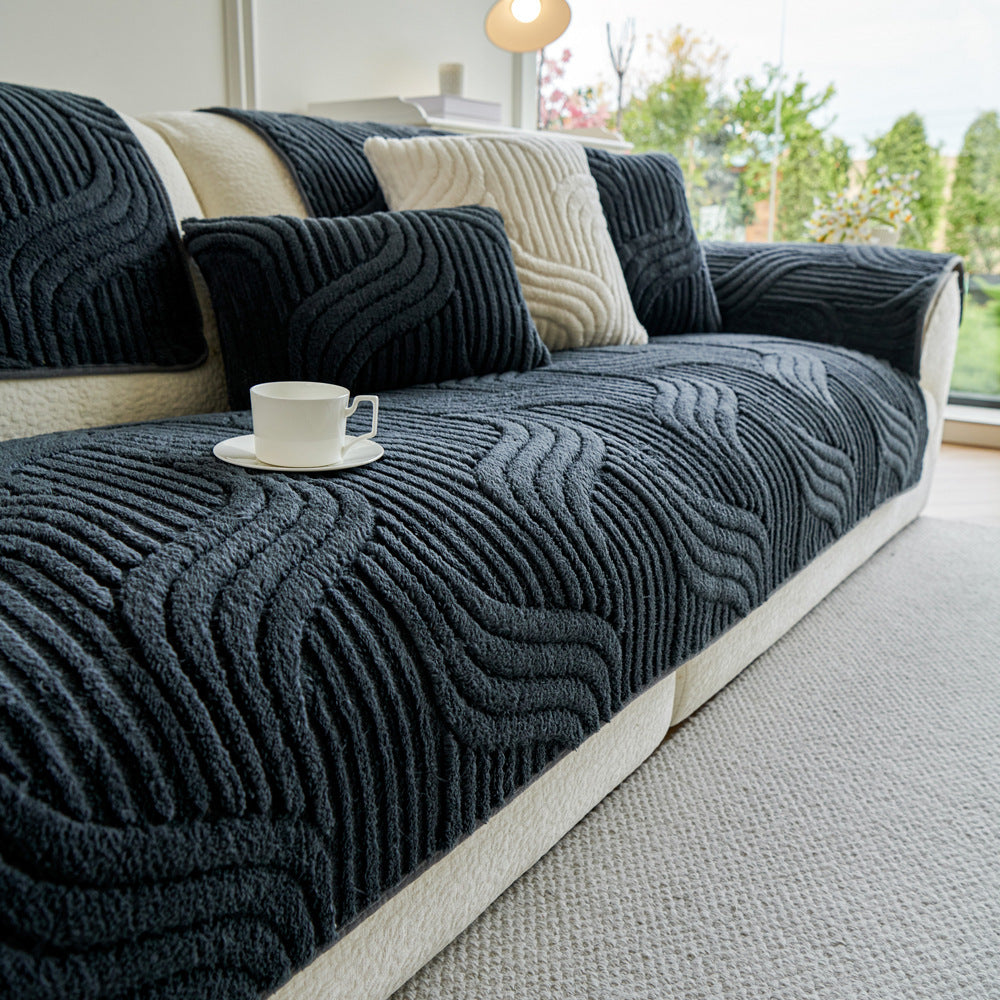 Sofa Cushion Thickened Short Plush Non-slip Cover Cover Cloth