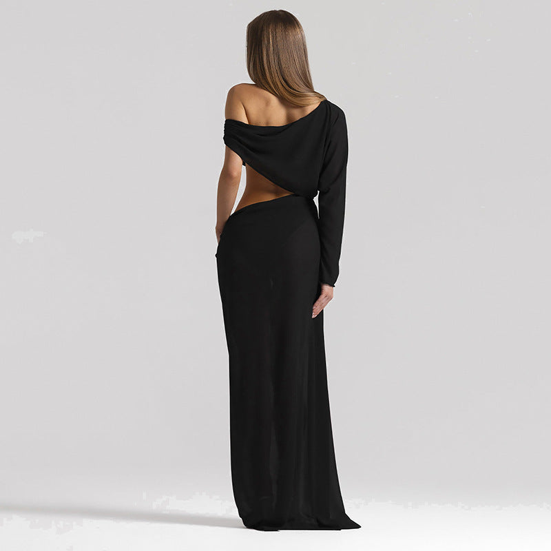 Chic One-Shoulder Chiffon A-Line Summer Dress