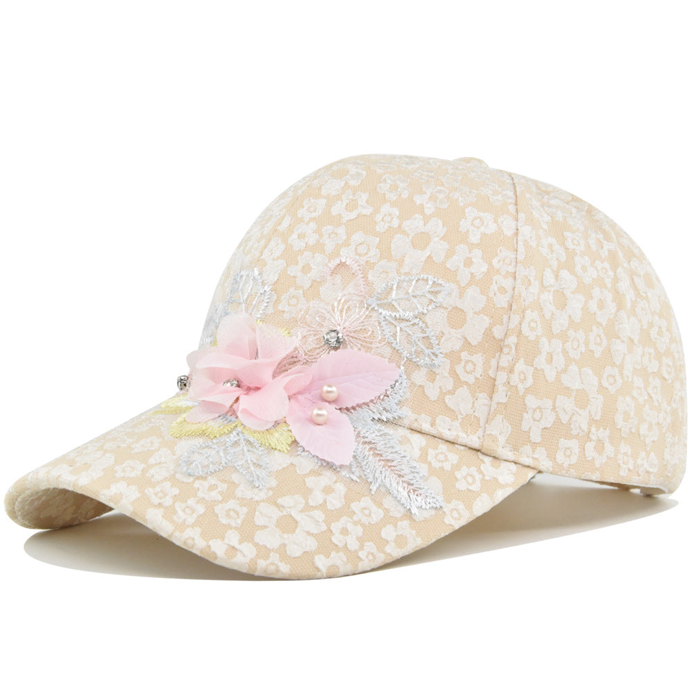 Lace Flower Baseball Cap For Women
