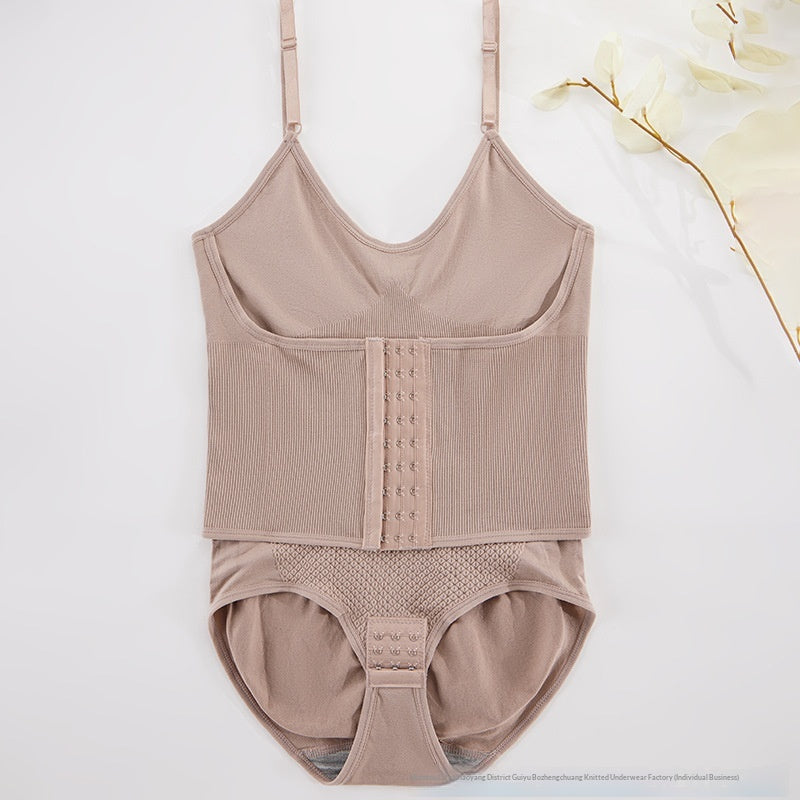 Snap Button Butt Lifting Body Shaper Jumpsuit