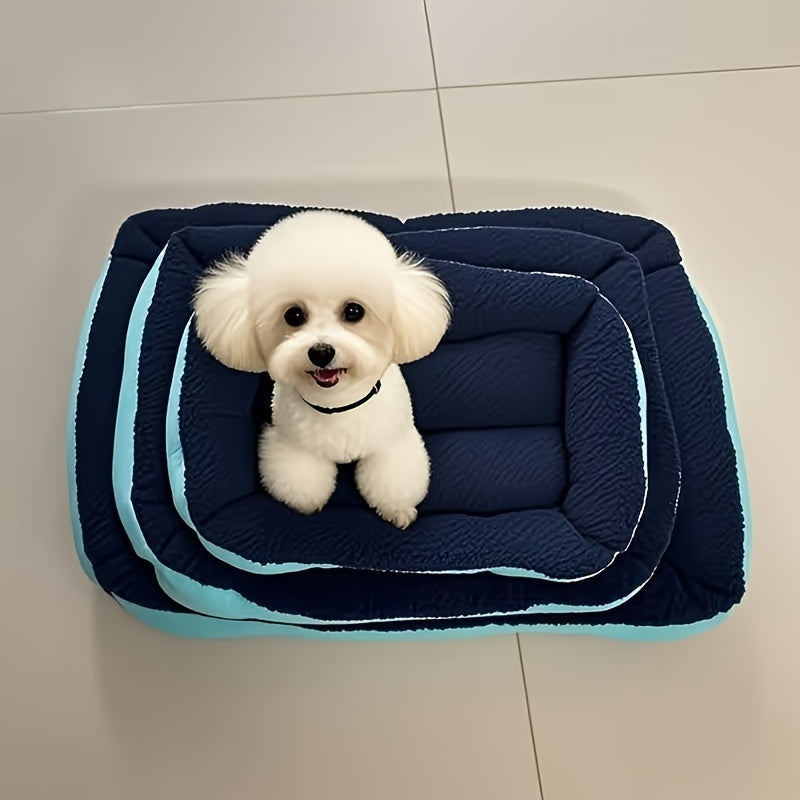 Calming Dog And Cat Bed Orthopedic Calming Dog & Cat Bed, Cozy Faux Fur Rectangular Nest For Small To Large Pets  Anti-anxiety Plush Crate Bed (11.8/15/18.9 X 17.3/21.7/26.8) Holiday Gift Idea