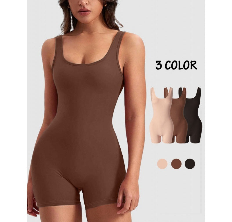 Nylon Push-Up Yoga Bodysuit for Workout & Fitness