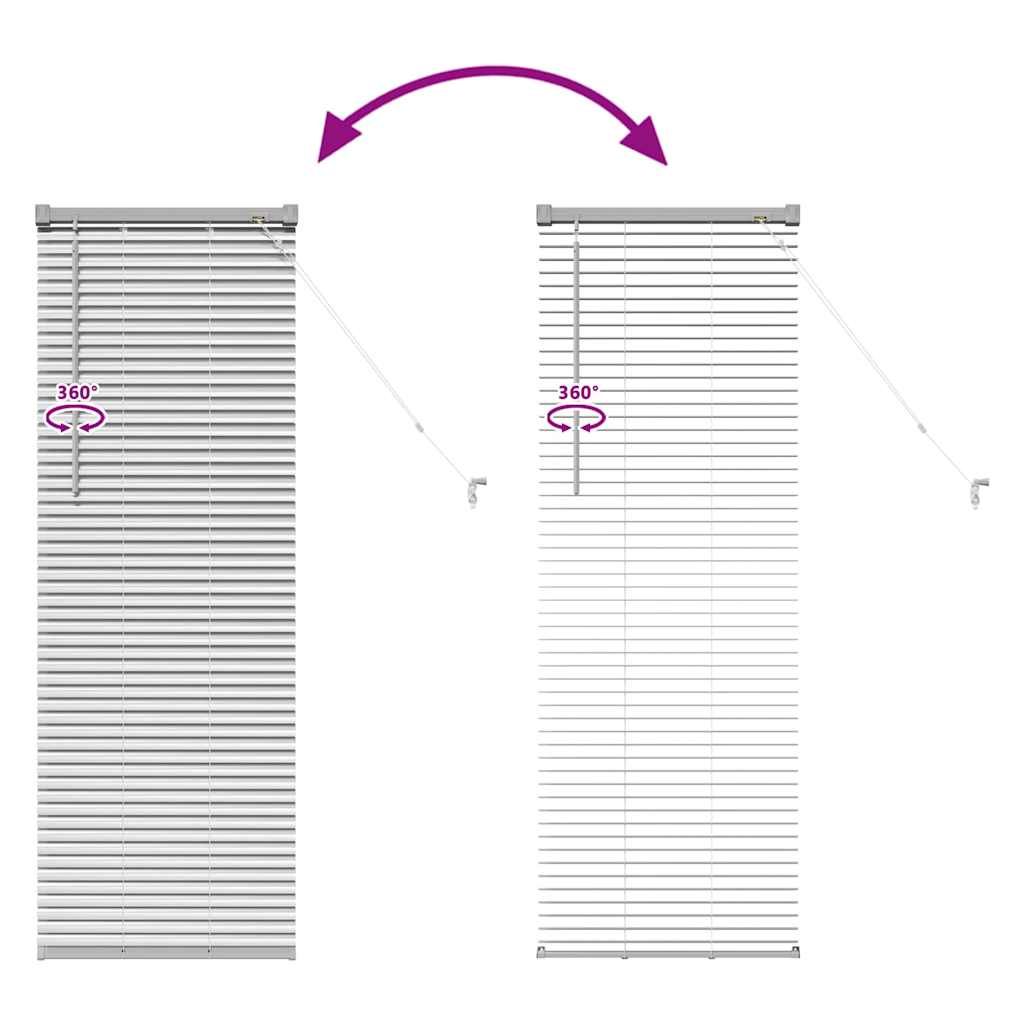 Window Blind with Curtains, Silver; Window Blind with