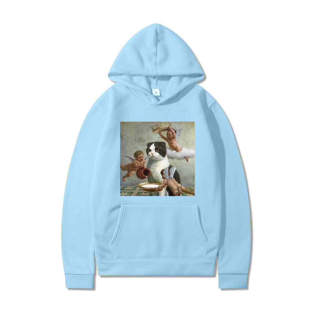 Cute Angel & Cat Matching Couple Sweatshirt