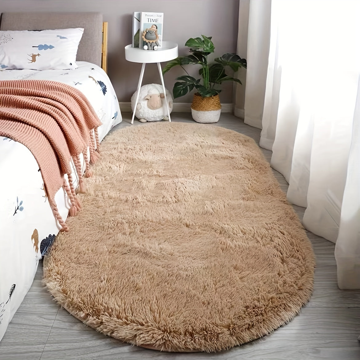 Oval bedroom bedside, bed end mat, living room coffee table mat