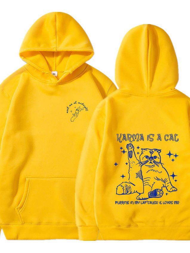Cozy Cartoon Couple Velvet Hooded Sweatshirt