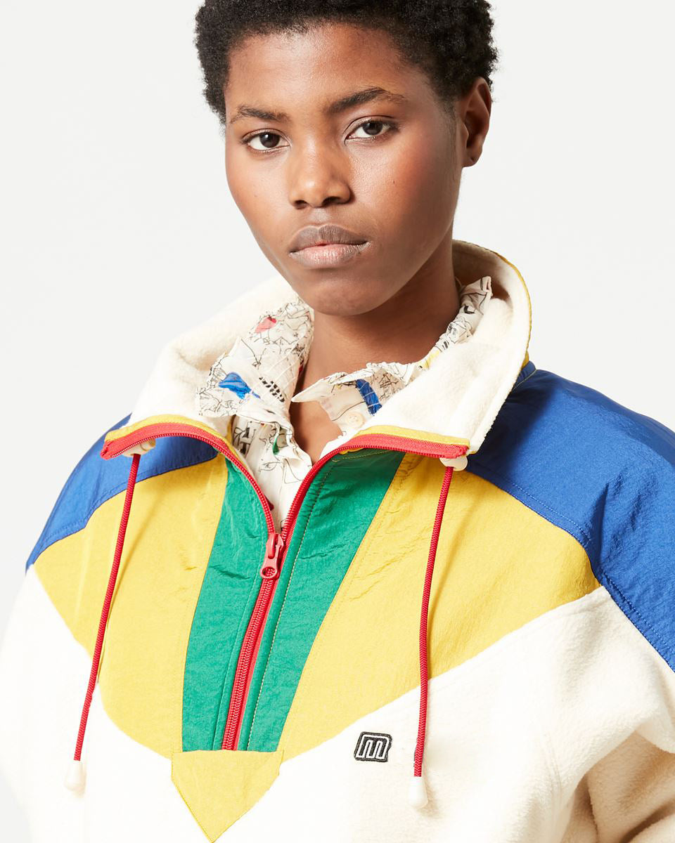 Cozy Colorblock Polar Fleece Zip Sweatshirt