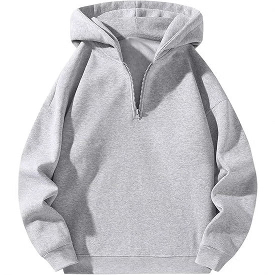 Cozy Fleece-Lined Zip Hoodie for Casual Sporty Comfort