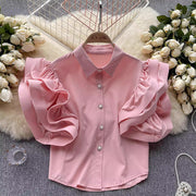 French Niche Design Ruffled Blouse For Women