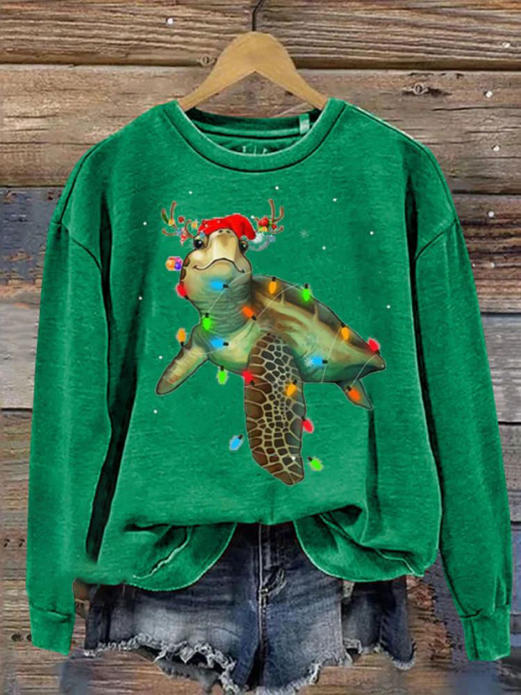 Festive 3D Christmas Print Crew Neck Women's Sweatshirt