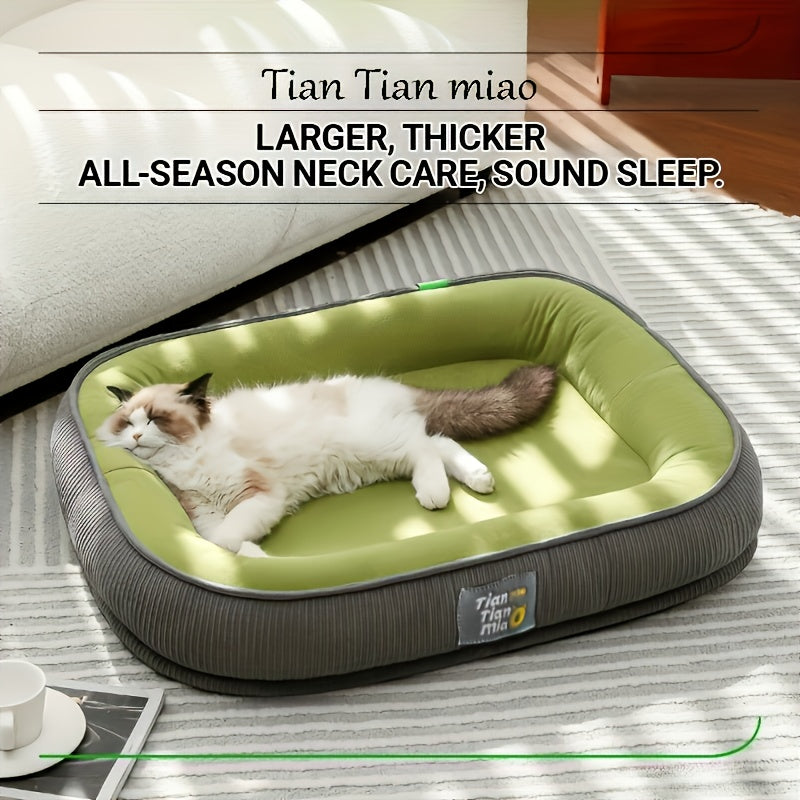 Extra Large Comfortable Pet Bed for Cats & Small Dogs - Soft Polyester Square Design, Durable All-Season Use, Mixed Colors, No Assembly Needed, Perfect for Small to Large Breeds,