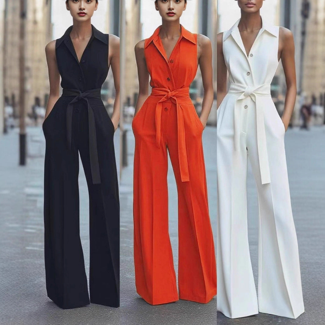 Chic Collared Wide-Leg Jumpsuit