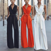 Chic Collared Wide-Leg Jumpsuit