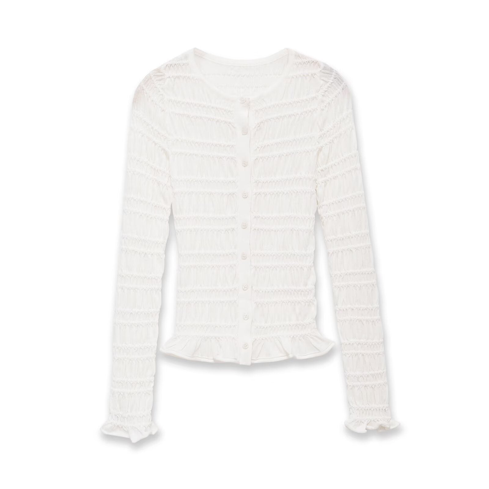 Women's Long-Sleeve Honeycomb Knit Sweater – Casual V-Neck Cardigan