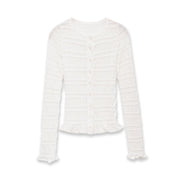 Women's Long-Sleeve Honeycomb Knit Sweater – Casual V-Neck Cardigan