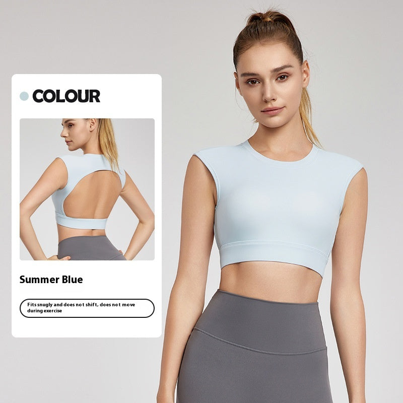 Sports Vest Women's Fixed Cup Cool Breathable Fitness Vest