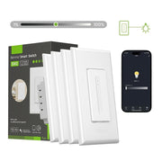 Smart Wi‑Fi Dimmer Switch with Timer – Single Pole, 4‑Pack Remote Control