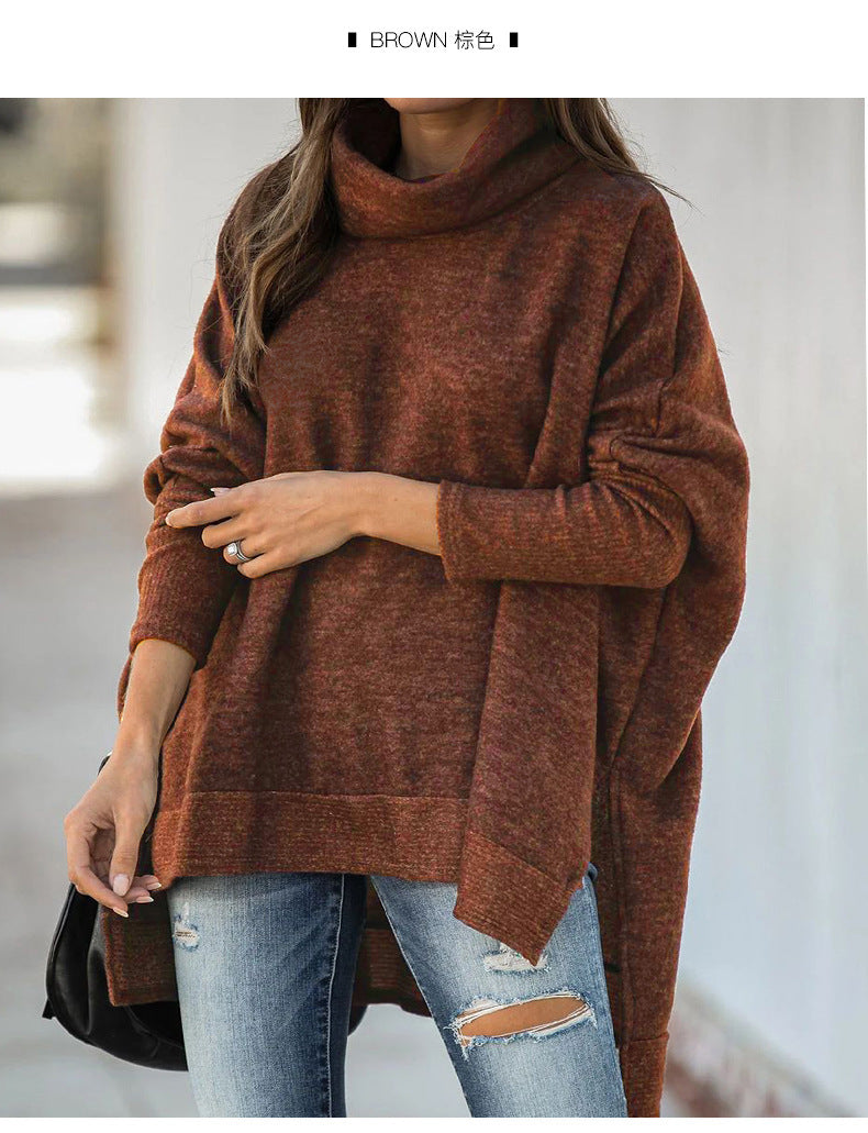 Cozy Batwing Sleeve Turtleneck Loose Sweater
