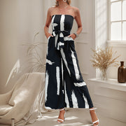 Women's European And American-style Printed Tube Top Jumpsuit