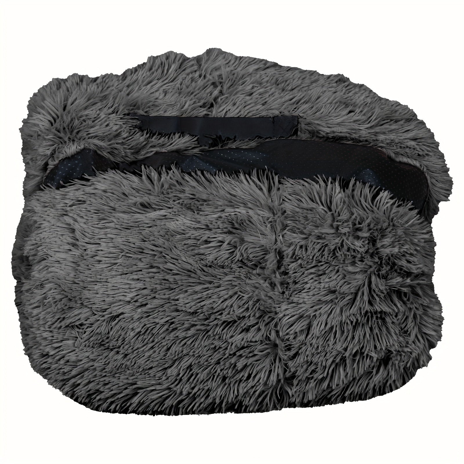 YAEM Human & Pet Dog Bed - Oversized Faux Fur Bed for Large Dogs & Owners, Washable with Plump Pillow & Blanket, Gray Bed Frame for /Pets, Storage Strap, Shared Space (Suitable