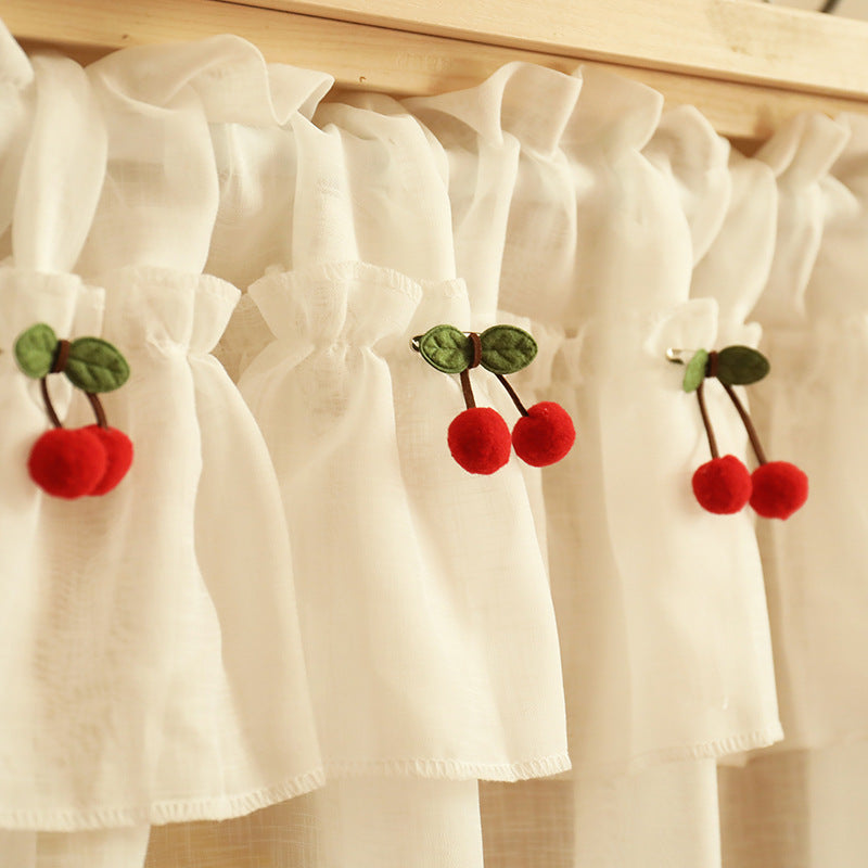 Fresh Linen Short Curtain for Kitchen Small Window