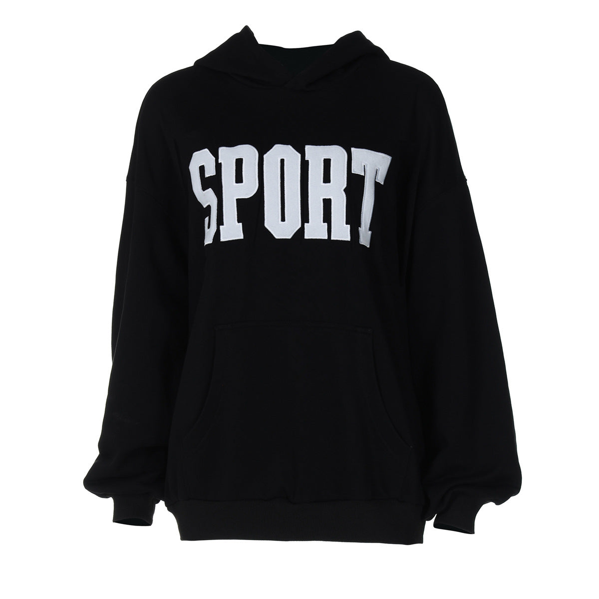 Women's Letter Embroidered Hooded Pullover Sweater