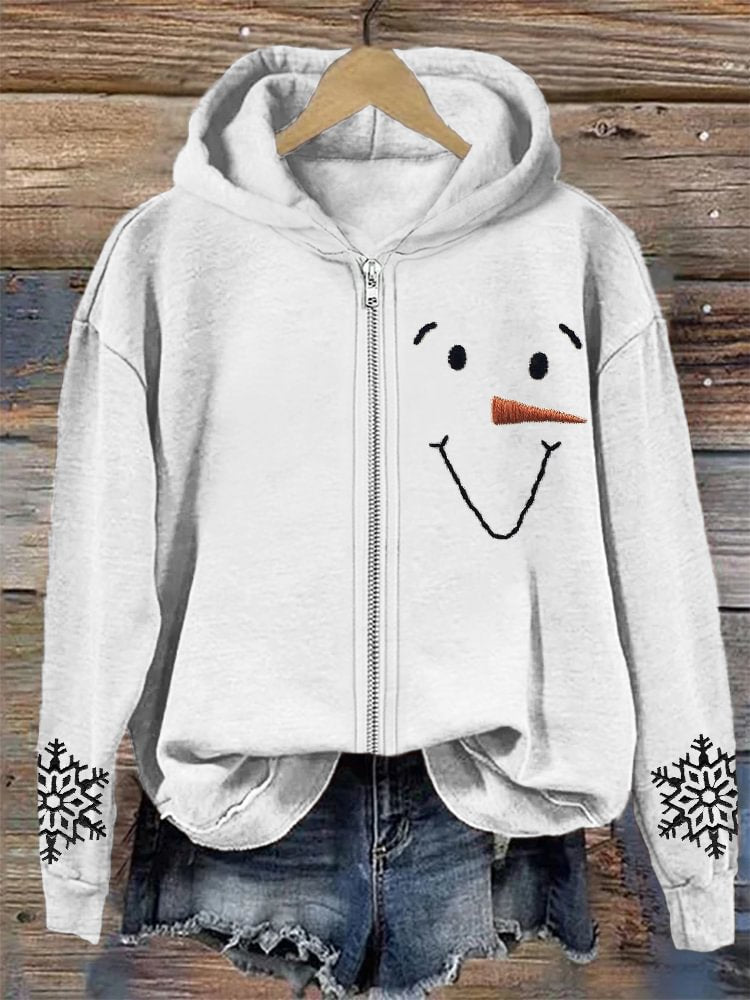 Digital Print Zipper Hooded Sweatshirt