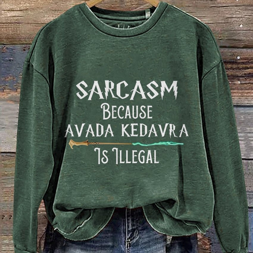 Women's 3D Print Letter Pullover Sweatshirt