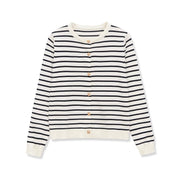 Striped Long-Sleeve Knit Cardigan – Light, Cozy Layer for Women