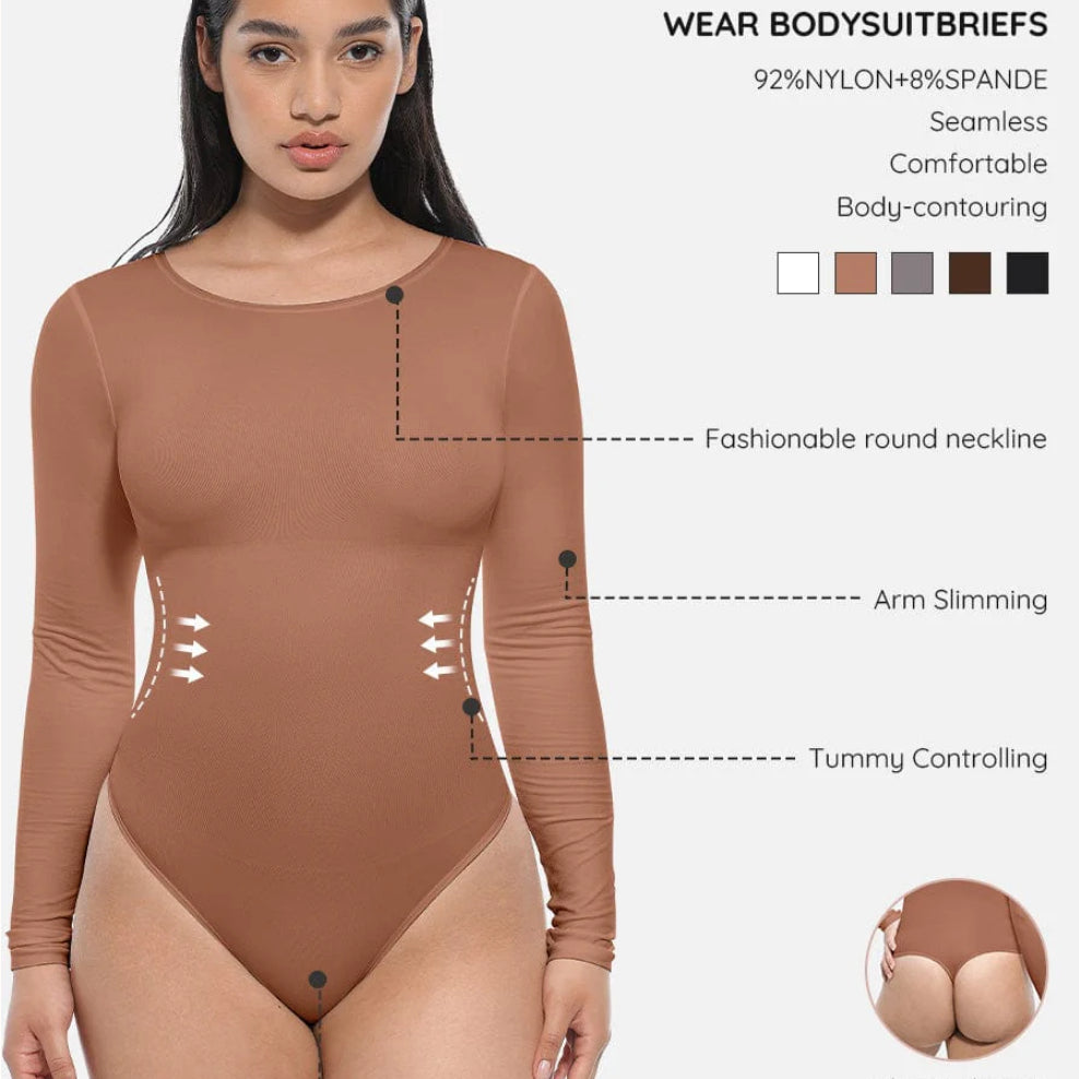 Seamless Long Sleeve Shapewear Slimming Bodysuit