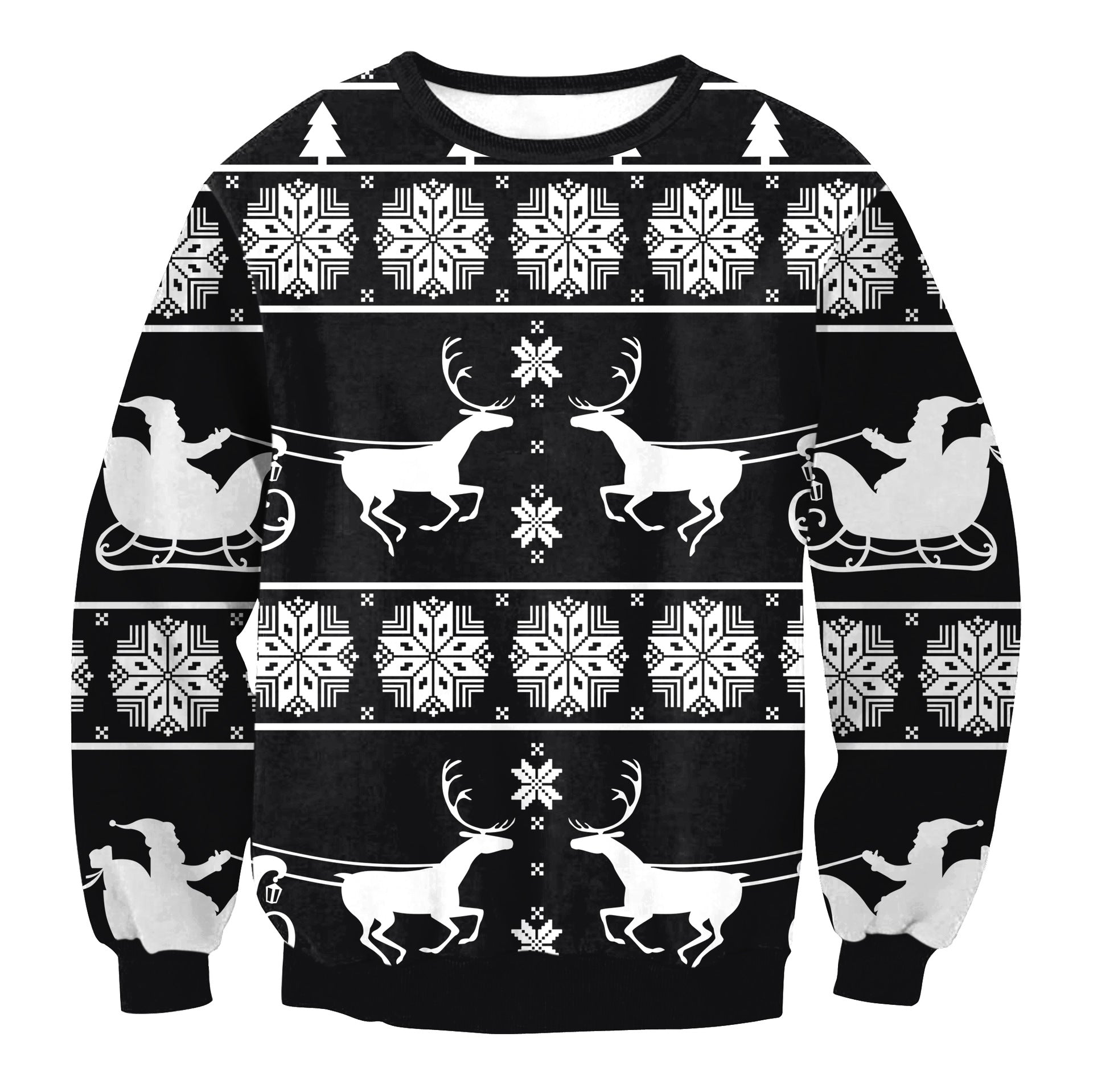 Festive Santa Elk Christmas Sweatshirt for Women