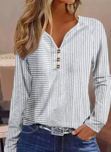 Vintage Floral V-Neck Long Sleeve Top