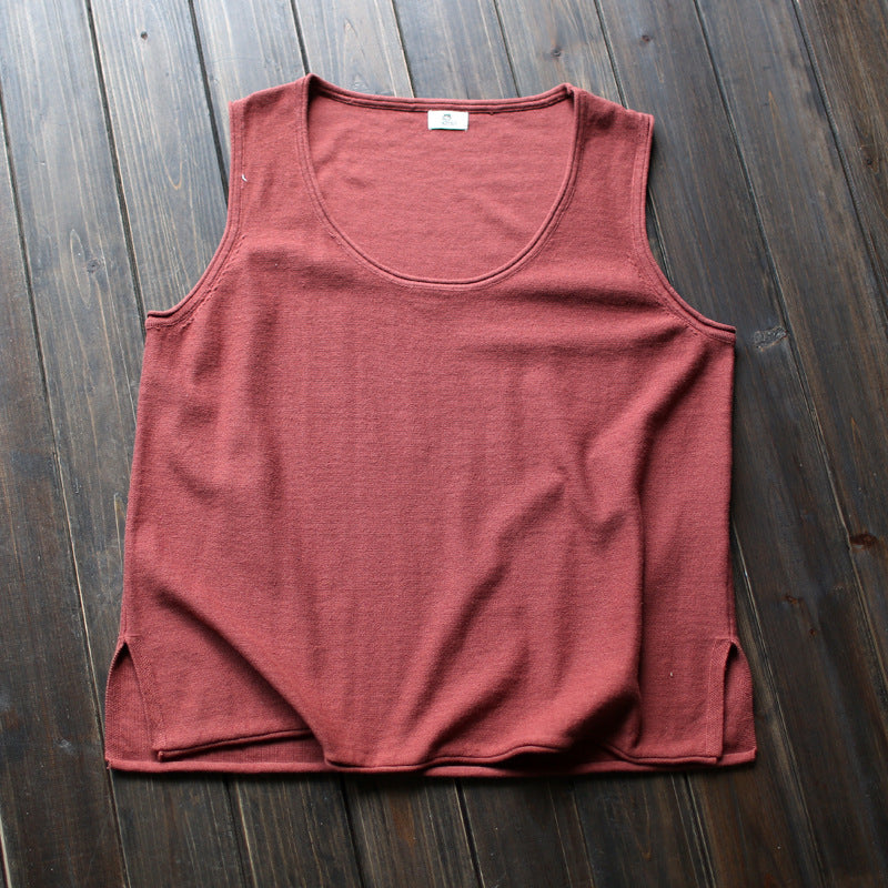 Distressed Artistic Women's Loose Cotton Vest