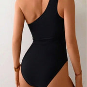 New Womens Solid Color Mesh Swimsuit