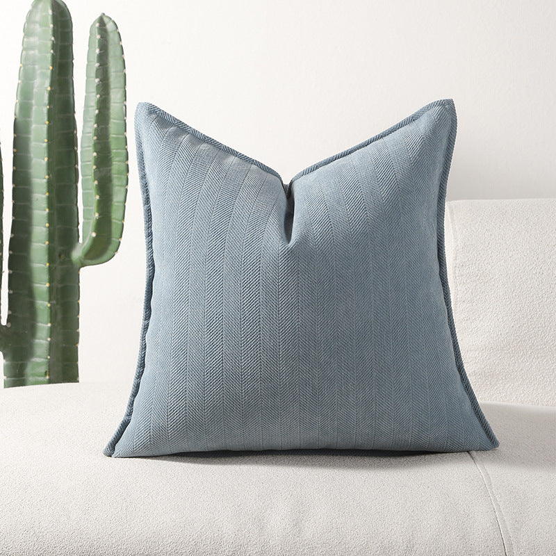 Herringbone Trim Throw Pillow Cover - Modern Minimalist Sofa Cushion Case