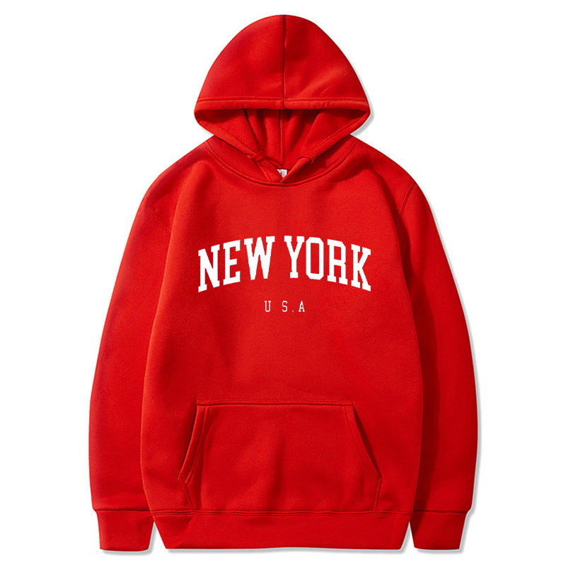 Women's Velvet Padded Printed Casual Sports Hoodie
