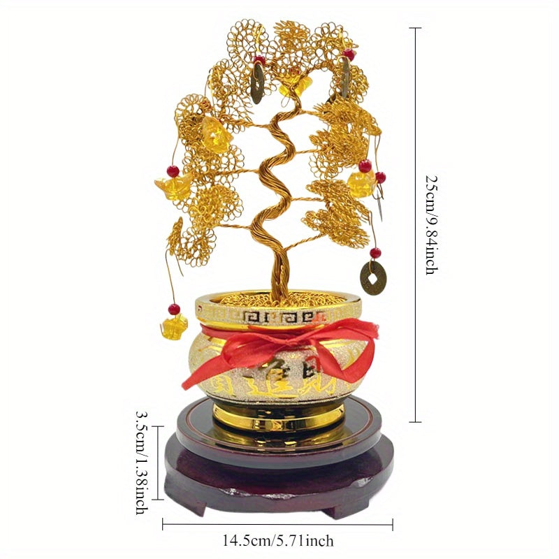 Hand woven money tree foyer decoration luxury living room ornament