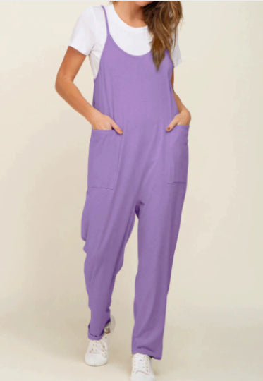 Women's Adjustable Pocket Wide-Leg Jumpsuit