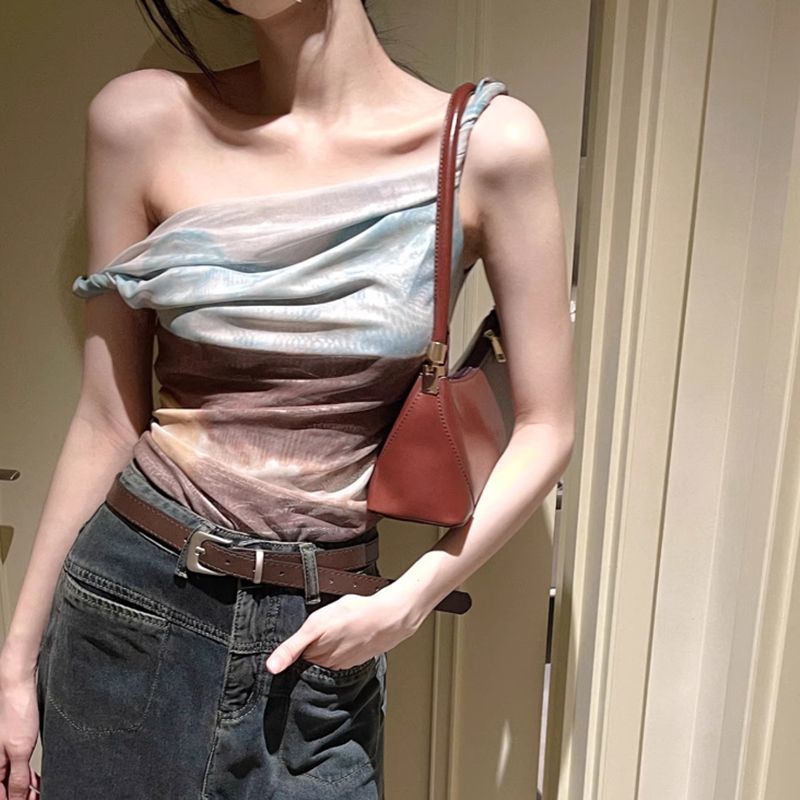 Vibrant Abstract Mesh Vest – Spaghetti Straps for Chic Summer Style