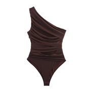 Chic Asymmetric Fold Romper for Night Outs