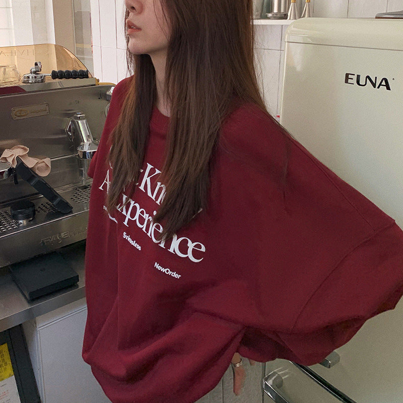 Fleece-Lined Vintage Casual Pullover Sweatshirt