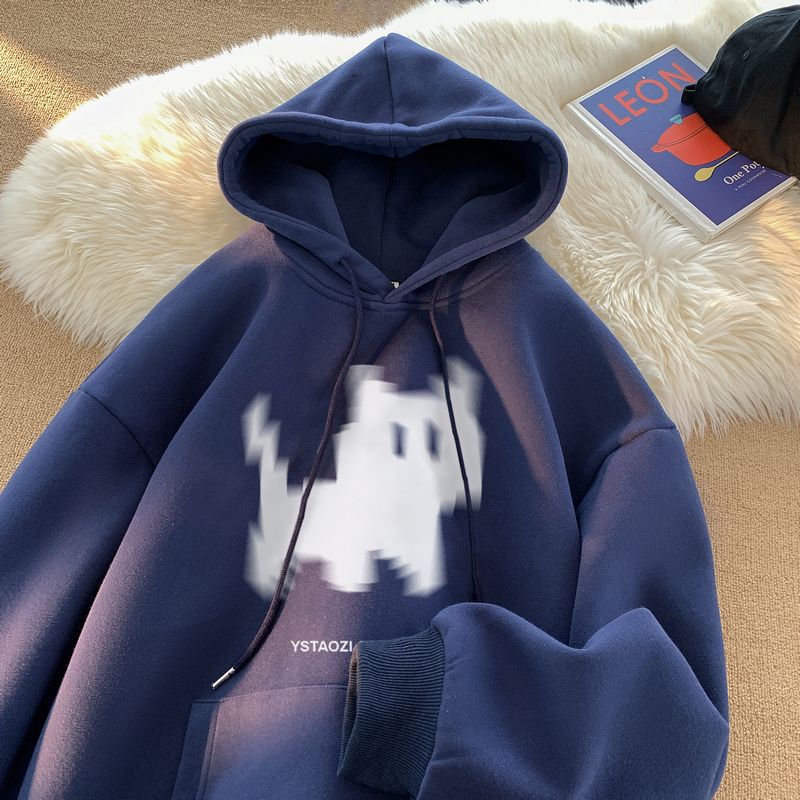 Oversized Retro Couple Pullover Hoodie