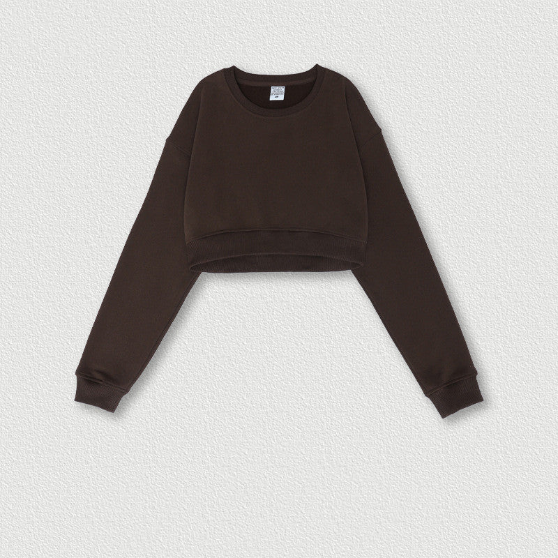 Women's Retro Cropped Long-Sleeve Sweatshirt