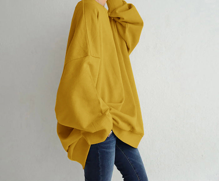 Women's Cozy Round Neck Loose Pullover Sweater