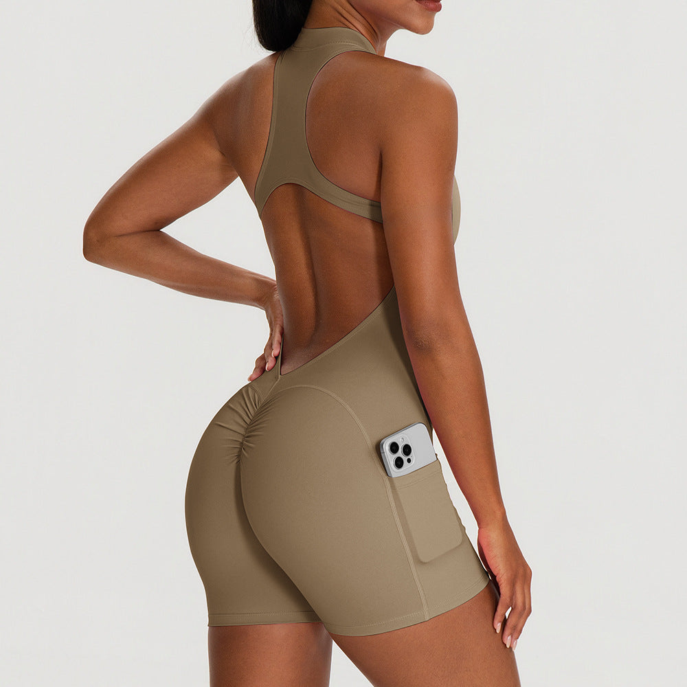 Padded Peach-Butt Fitness Bodysuit